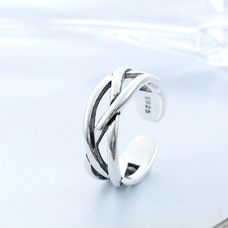 925 Sterling Silver Overlapping Women's Ring Luxury Designer Fine Jewelry Wedding Gift Female  GaaBou Jewellery