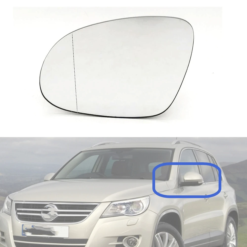Left Driver Side Door Side Heated Wing Mirror Glass For VW Tiguan 2008 2009 2010 2011 2012 2013 2014 2015 2016 2017 Car-Styling