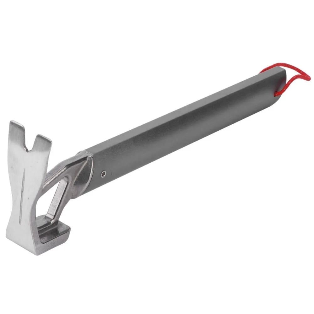 Durable Aluminum Alloy Camping Hammer Heavy Duty Gray Tent Nail Hammer Portable Tent Stake Hammer Camping