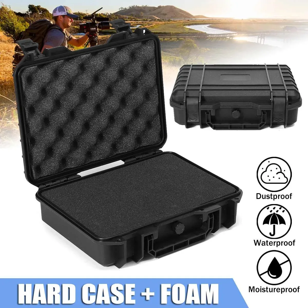 8Sizes Waterproof Protective Tool Box Tool Cash Carry Tool Case Bag Storage Box Storage Camera Photography Sponge Tool Organizer