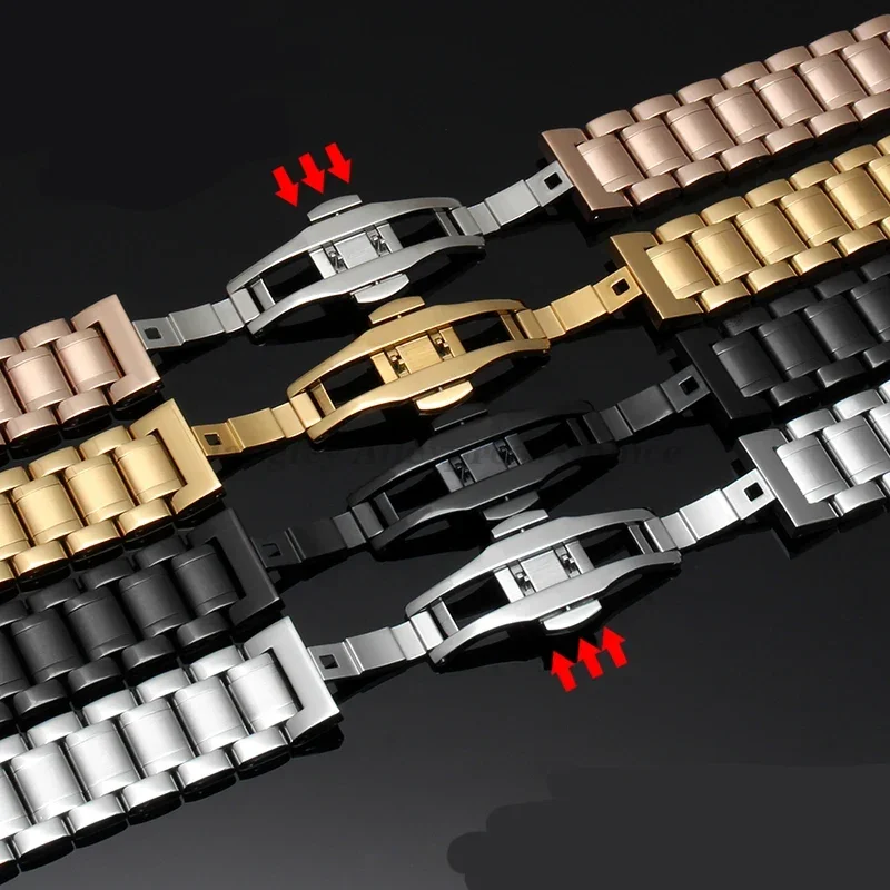 12-30 mm Big Size Stainless Steel Watch Band 14/15/16/17/18/19/20/21/22/23/24/26/28 mm Width Watches Strap Bracelet Replacement image 6