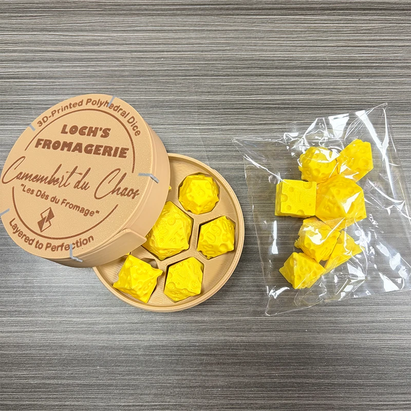Portable Irregular Cheese Dice Box Creative Dice Game Accessories D4 D20 Set Family Gathering Board Game Prop