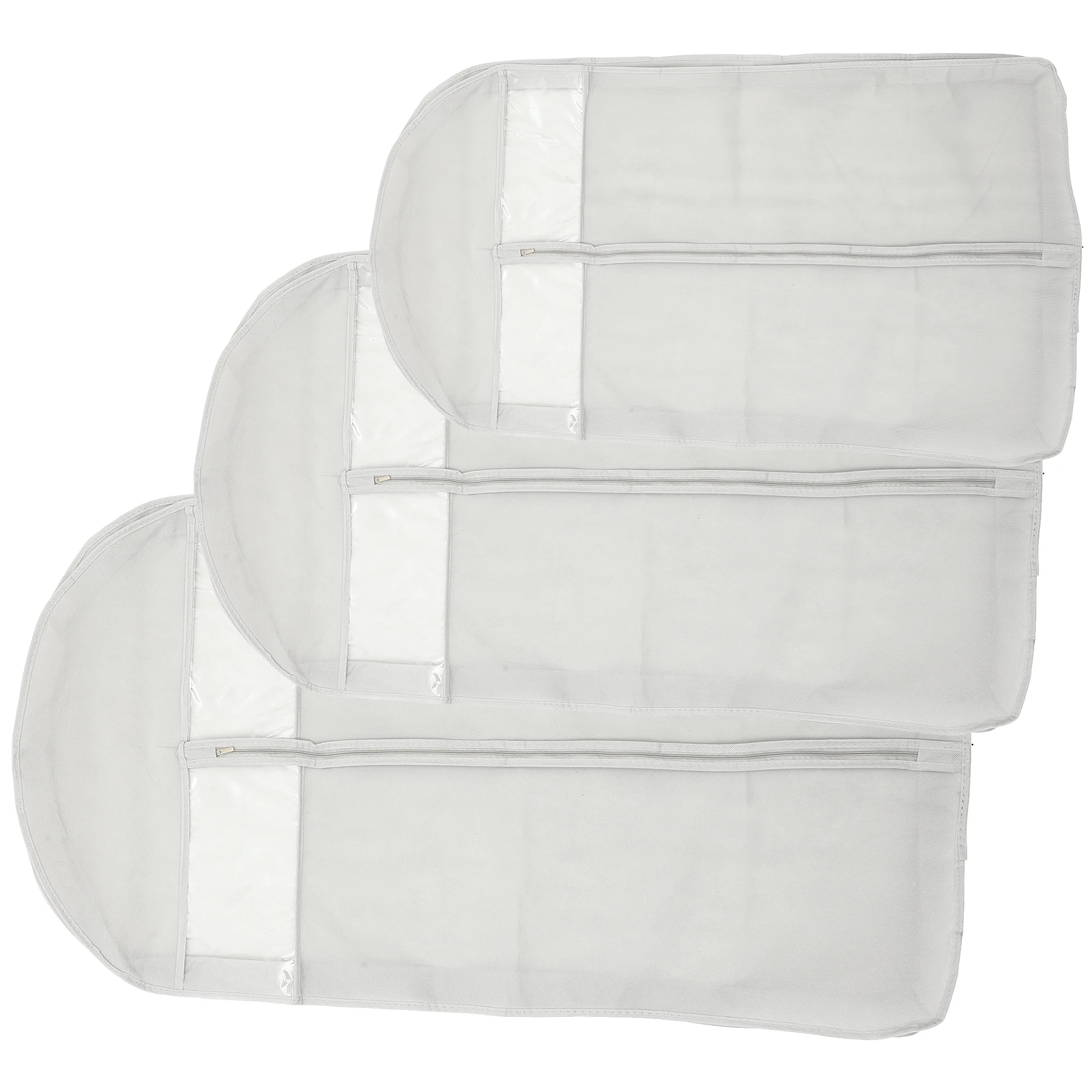 

3pcs Garment Dustproof Bag Clothing Storage Wardrobe Cover Breathable Dust-proof Hanging Clothes Bag Reusable