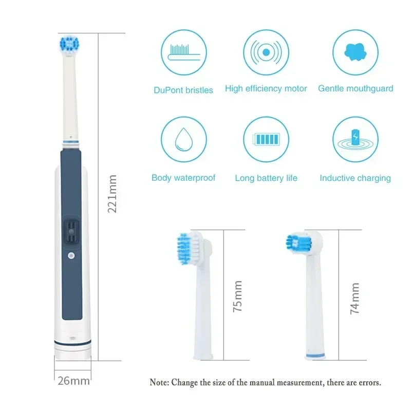 Brosse à Dents Électrique avec Base Rechargeable, existent, Vibration Morte Élevée du Tartre SAF, Blanchiment des Dents