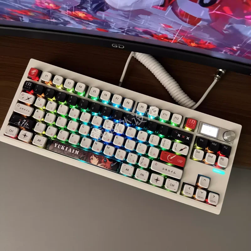 

120 Keys Yuki Aim Anime Keycaps Pudding PBT Keycap Chreey Keycaps Japan Key Cap Dye-sub Mechanical Keyboard Caps for Mad68/ez63