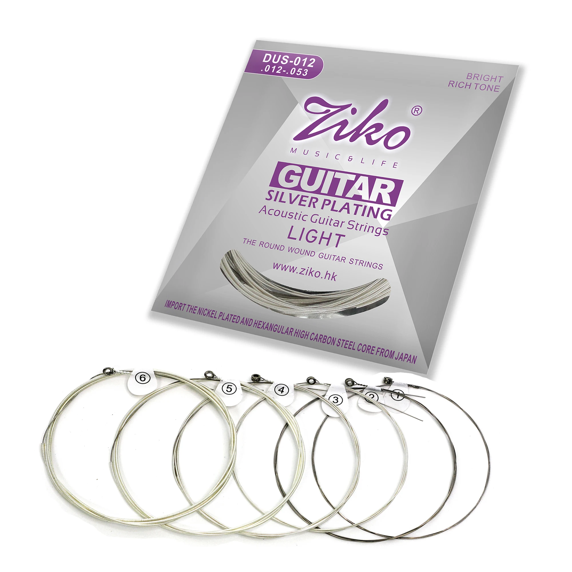 ZIKO Acoustic Guitar Strings Silvery Plating Extra Light String High Quality Stainless Steel Wire Strings Guitar Accessories