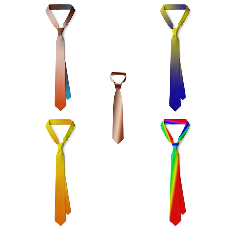 Magical rainbow gradient color tie men's casual fashion novelty colorful tie wedding party gift tie personalized tie