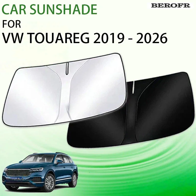 Car Sun Shade For Volkswagen VW Touareg CR 2019 - 2026 Accessories Front Windshield Window Protector UV Storage Interior Parts