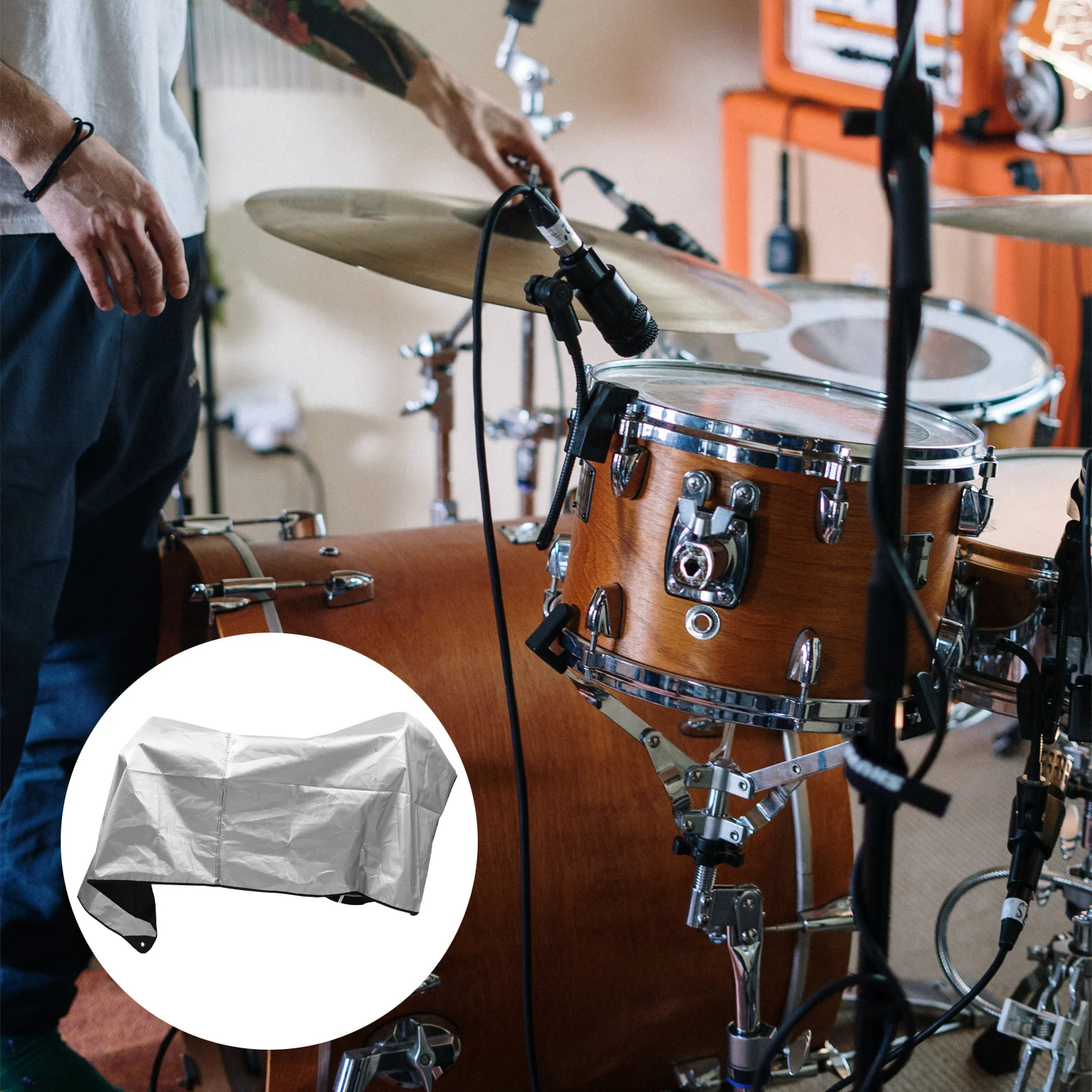 

Drum Dustproof Cover Waterproof Oxford Cloth 250x200cm Protective Instrument Cover Anti-Uv Easy Clean Convenient Store