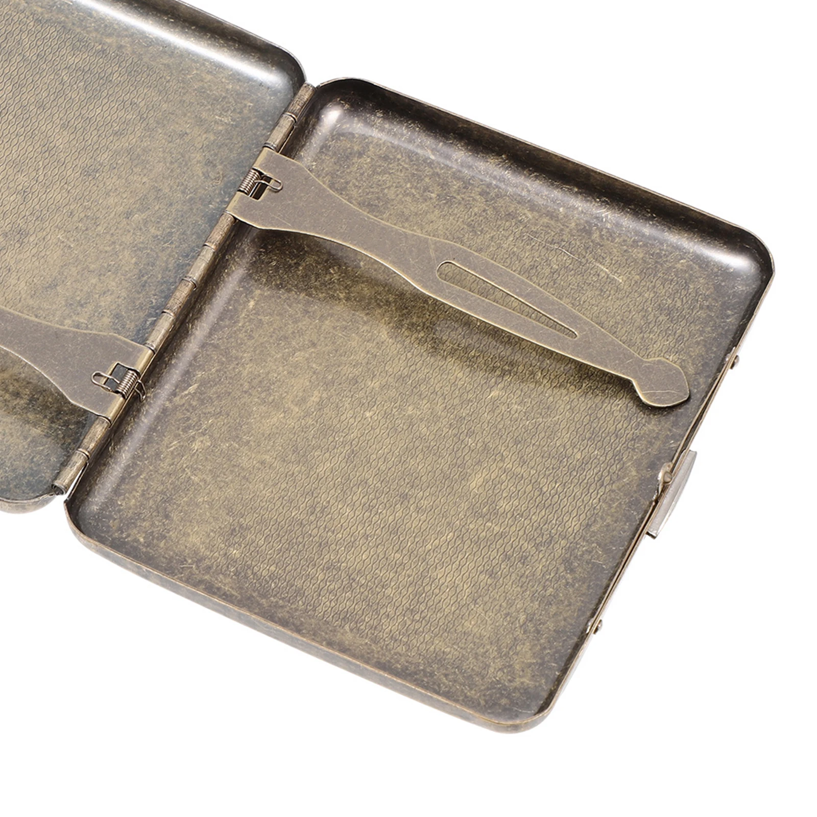 

Retro Metal Cigarette Case Double Sided Spring Clip Black Sturdy Holder Storage Container For Cigarettes Stylish