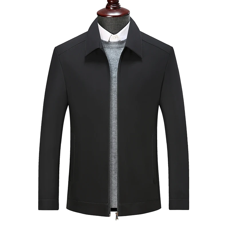 2023New middle-aged boutique men's jacket spring and autumn jacket fashion handsome middle-aged casual business lapel tops