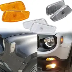 2 PCS Wing Turn Signal Lamp Amber Light for Jeep RENEGADE 2014 2015 2016 Turn Signal Headlight Side Light White/Orange/Smoke