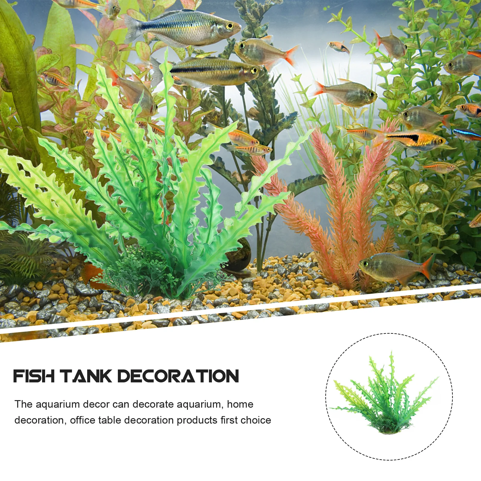 

2pcs Water Decor For Aquarium Delicate Fake Plant Desktop Fish Compact Aquarium Plant Tank Decoration Household Office Supply