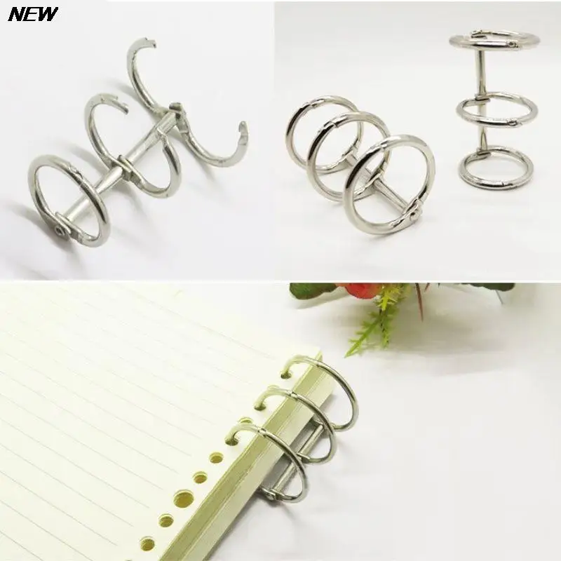 2Pcs Metal Loose Leaf Book Binder 3 Rings For Notebook Album Scrapbook Clips Metal Ring Binder Calendar Circle Stationery Office