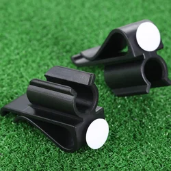 2pcs Black Golf Bag Clips on Putter Clamp Holder Putting Organizer Container Club Ball Marker Plastic Outdoor Golf-Training Aids