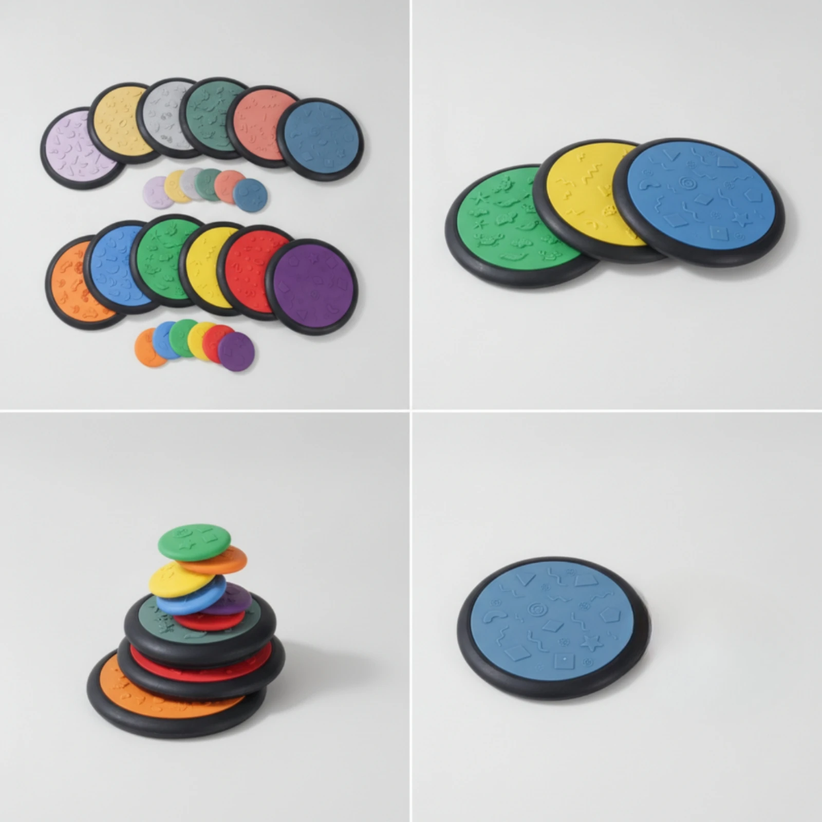 12 Pieces Balance Discs Colorful Stepping Discs with Textured Surface Sensory Toy for Children, Playroom, Classroom