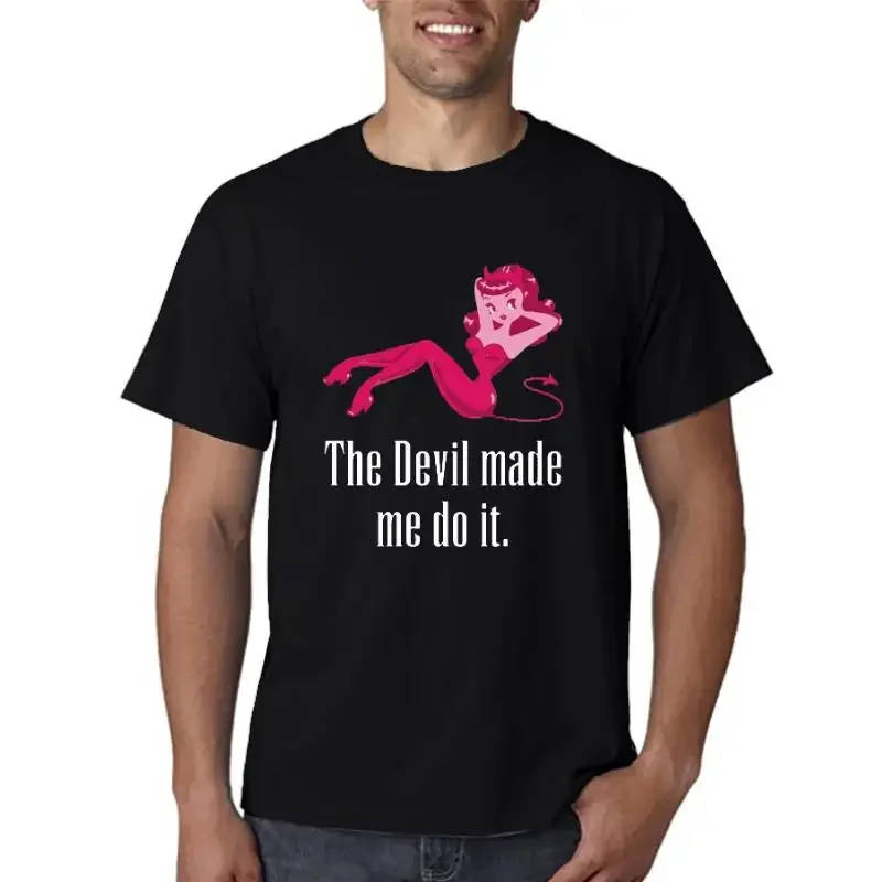 Title: The Devil made me do it (white text) T shirt abaddon the devil made me do it spn supernatural Male fashion Hot Sale