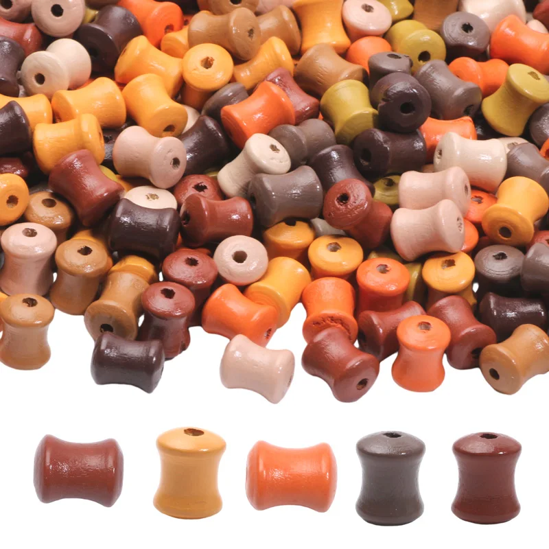 Maillard color 50pcs Bamboo Joint Wood Spacer Beads Necklaces Bracelets Earrings Wooden Beads For Jewelry Making DIY Accessories