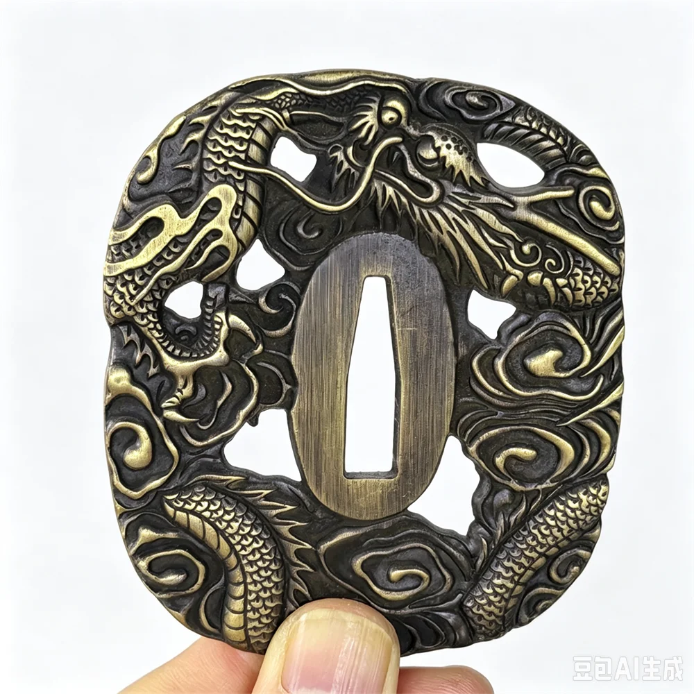 Alloy Dragon Tsuba Fittings For Japanese Sword Samurai Katana Accessory