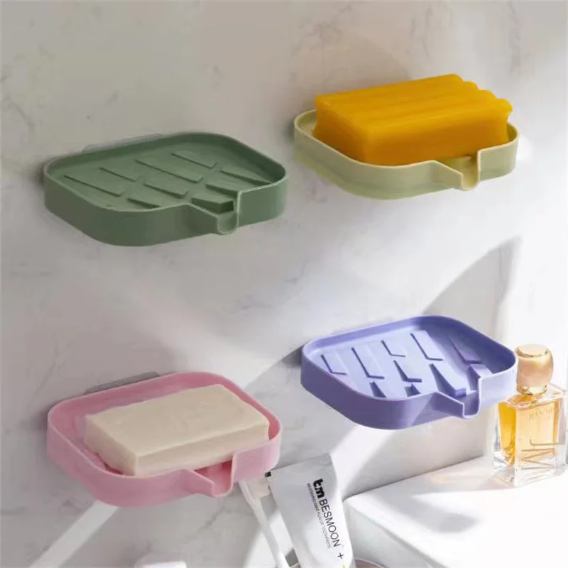 Wall Mounted Soap Box Soap Storage Rack Non Perforated Creative Drain Rack Non stagnant Water Diversion Drainage Platform Wall D