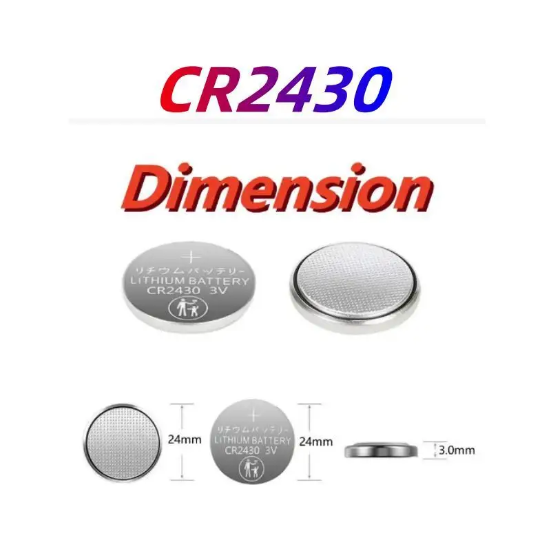 5~50PCS CR2430 Button Battery DL2430 ECR2430 BR2430 For Watch Remote Control Electronic Scales Clock  3V Lithium Coin Cell