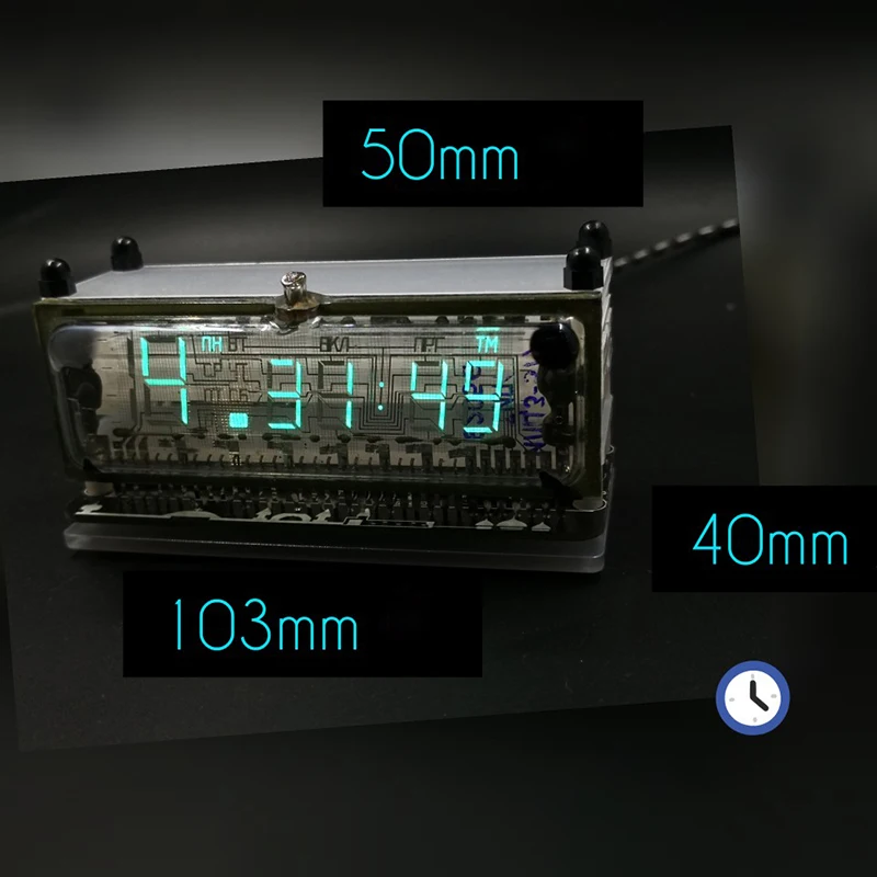 Transparent Screen Display Desktop VFD Clock BoyFriend Gift Digital LED Clock Creative Home Clock Ambient Light VFD Screen