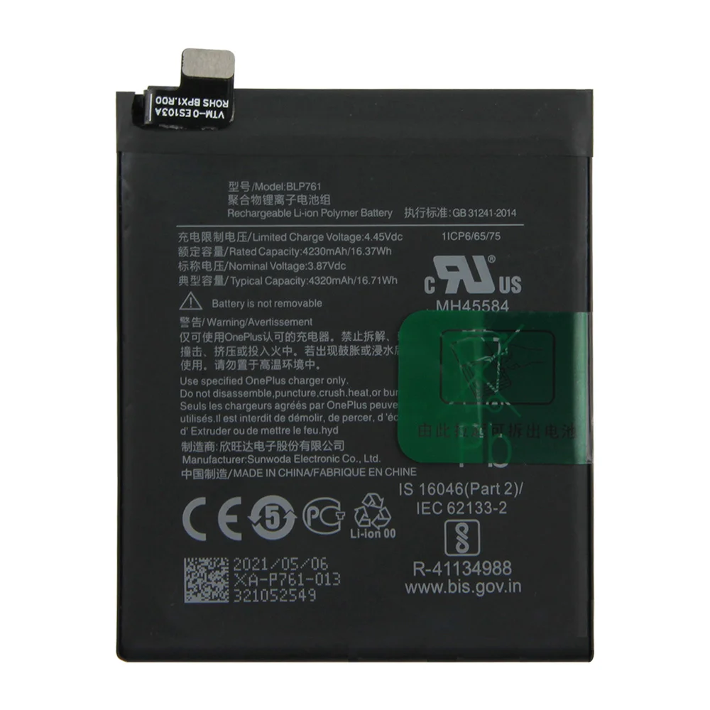 Original Replacement Battery BLP761 BLP759 BLP785 For Oneplus 1+8 pro 8T 9R nord n10 nord n100 9 9pro Battery