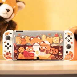 Cute Baking Bear Case For Nintendo Switch OLED Shell Hard PC Protective Cover For Nintendo Switch 2 Accessories Console Games