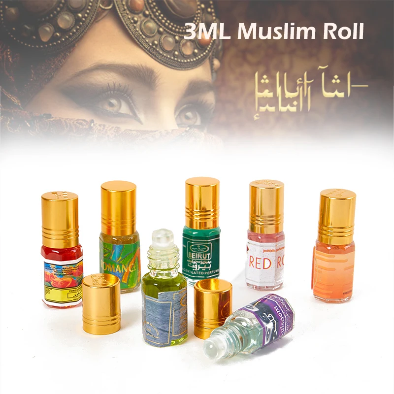 6ML Muslim Roll On Perfume Fragrance Essence Oil Body Scented Long Lasting Fragrance Alcohol Free Natural Floral Essential Oil