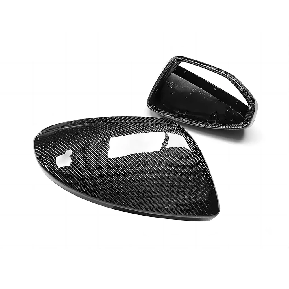 Replacement Rearview Side Mirror Covers Cap For Audi 19-23 C8 A6 A6L S6 RS6 A7 A7L S7 RS7 Carbon Fiber Shell No Blind Assist