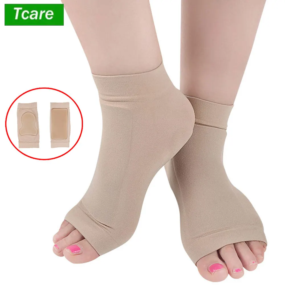 

1Pair Ankle Bone Protection Socks Achilles Tendon Heel Protector Compression Padded Sleeves for Bursitis, Tendonitis, Tenderness