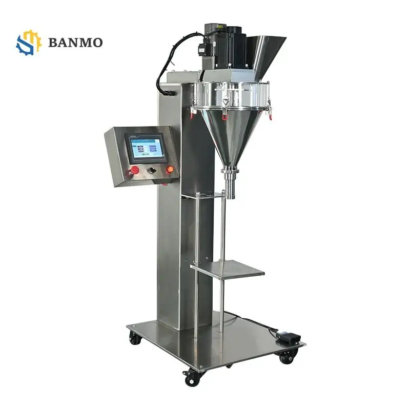 Semi Automatic 1 to 1000g Auger Powder Filling and Packing Machine for Flour Spices Coffee and Seasonings Salt Chili Matcha