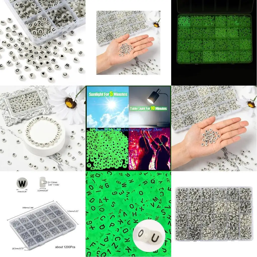 

E56A 1500pcs Acrylic Letter Beads White Round Bead Sorted Letters for Jewelry Making Bracelets Necklaces for Key Cha