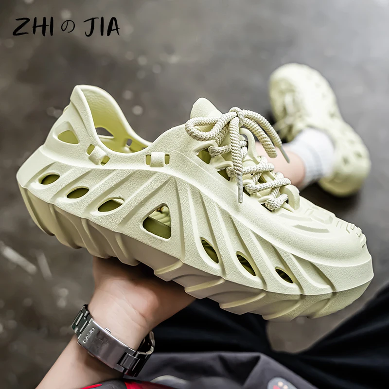 

Новые летние кроссовки-аквашузы на шнуровке для пар, быстросохнущие пляжные сандалии с отверстиями, модная и трендовая легкая обувь