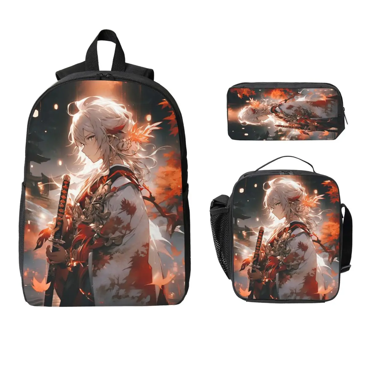 

3Pcs Genshin Impact School bags Set for Girls Boys Pencil Boxes Backpack Sets with Lunch Box For Primary School Students Daypack