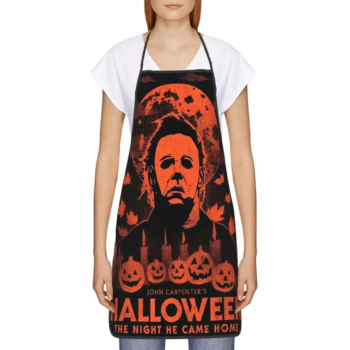 Halloween Michael Myers Apron Cuisine Cooking Baking Household Cleaning Painting Horror Movie Bibs Cafe Waterproof Pinafore