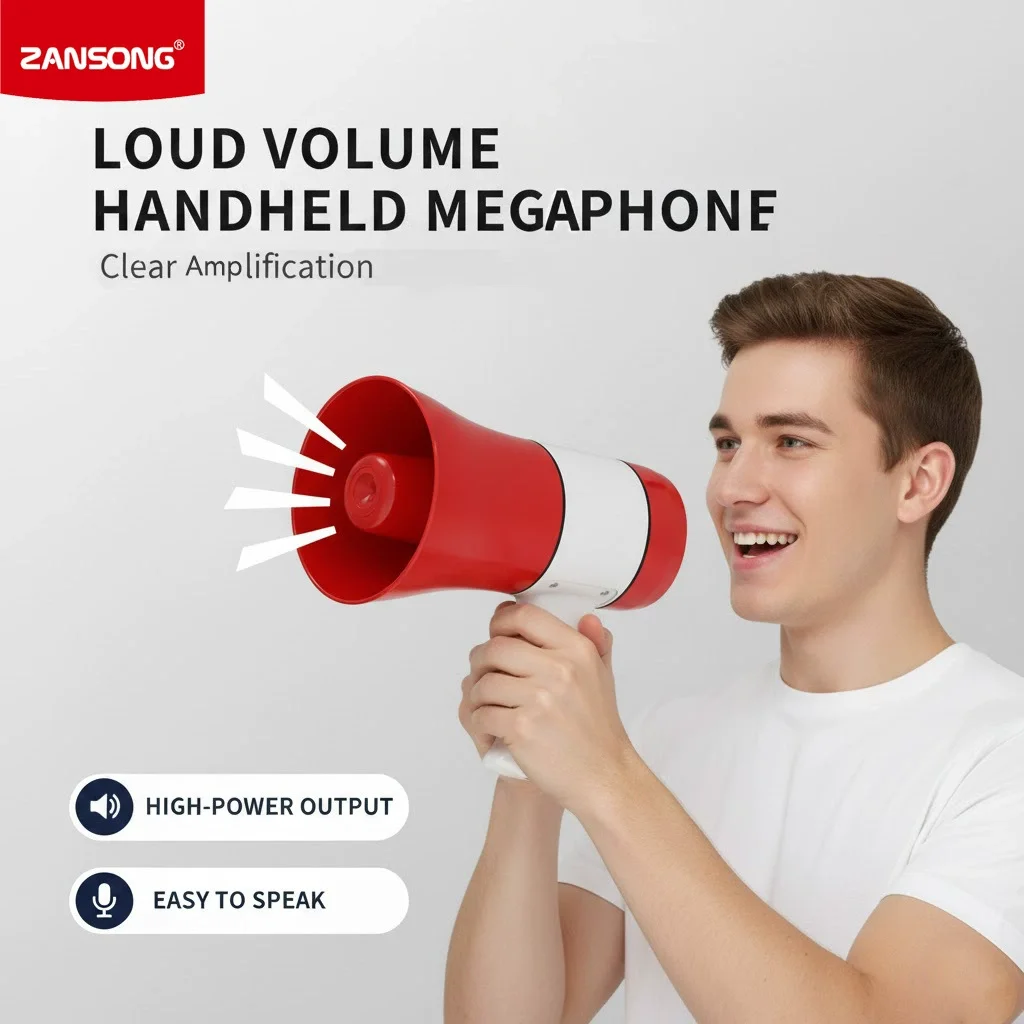 Zs-619 35W High-Power Loudspeaker, with 800m Long-Distance Shouting and Recording Functions, Supports USB and Bluetooth Connections, Suitable for Outdoor Use