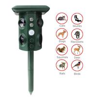 Solar Power Animal Cat Repellant For Outdoor Waterproof Kitten Meowing Mole Repeller Stake Chipmunks Snakes USB And Solar Charge