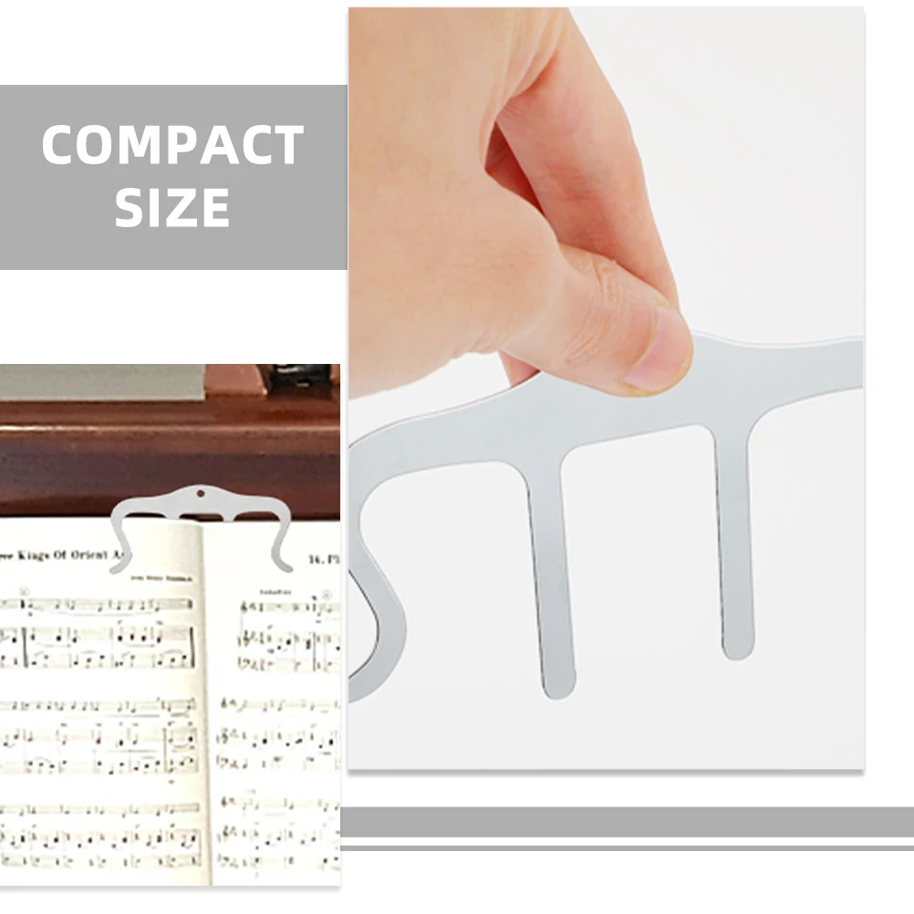 

3 Pcs Metal Sheet Music Holder Book Clips Bookend Page Instrument Iron Piano Creative Note for Notation