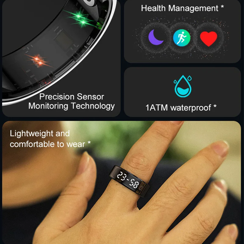 Neuer R11C Smart Ring 2025, für Männer und Frauen, wasserdicht, für Gesundheit, Fitness, Tracker, Schlafmonitor, SmartRing, Geste, Swipe-Video