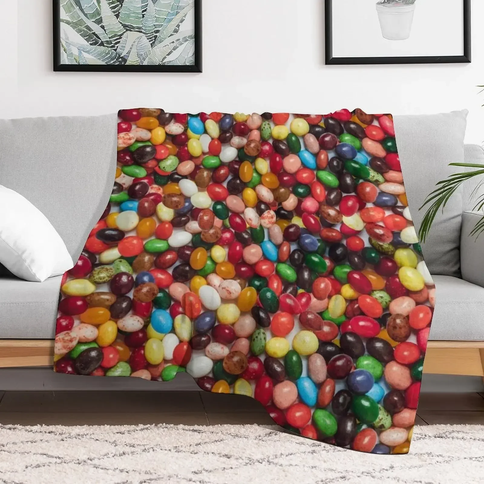 Gourmet Jelly Bean Candy Photo Pattern Throw Blanket Multi-Purpose Hairy Blankets Sofas Of Decoration Blankets