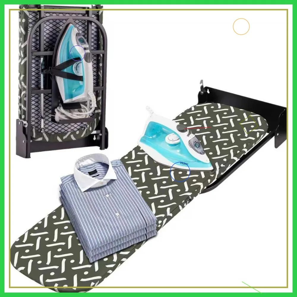 

Wall-Mounted Steel Frame Folding Ironing Board with Holder