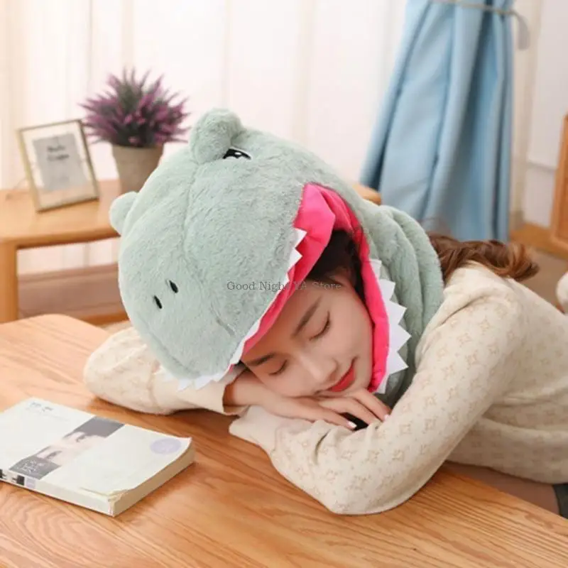 قبعة رأس جميلة وشاح رأس على شكل ديناصور كرتوني مناسب تمامًا للتزلج على الجليد