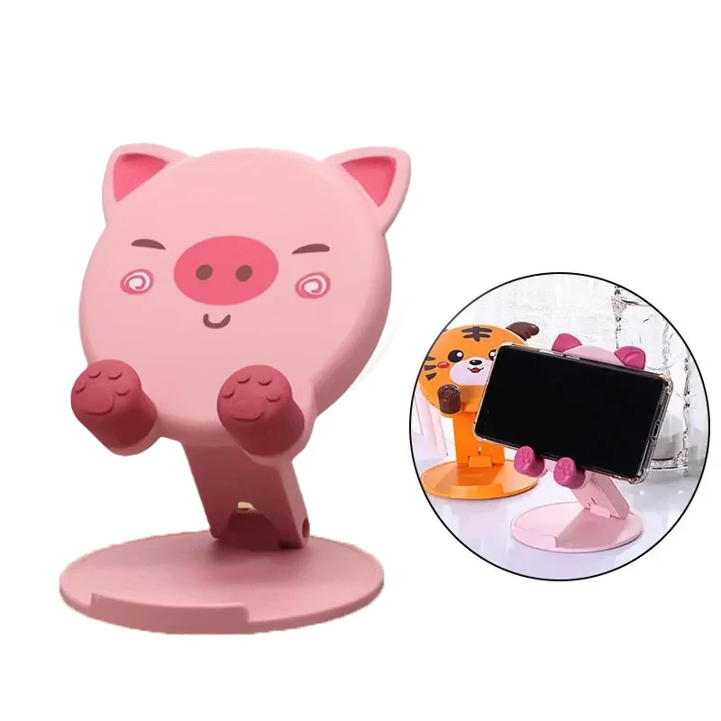 1PC New Cartoon Cute Phone Stand Folding Small Portable Multi Functional Adjustable Universal Tablet Stand Lazy God Tool