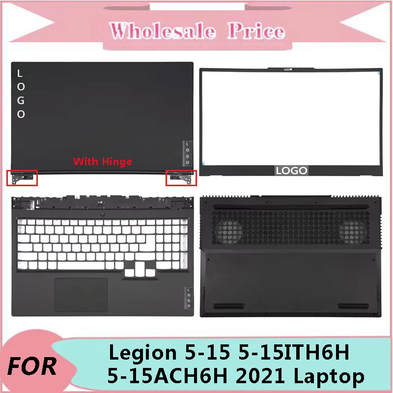 New Laptop For Lenovo Legion 5-15 5-15ITH6H 5-15ACH6H Y7000 2021 Palmrest Bottom LCD Back Cover Front Bezel Upper Case Hinges