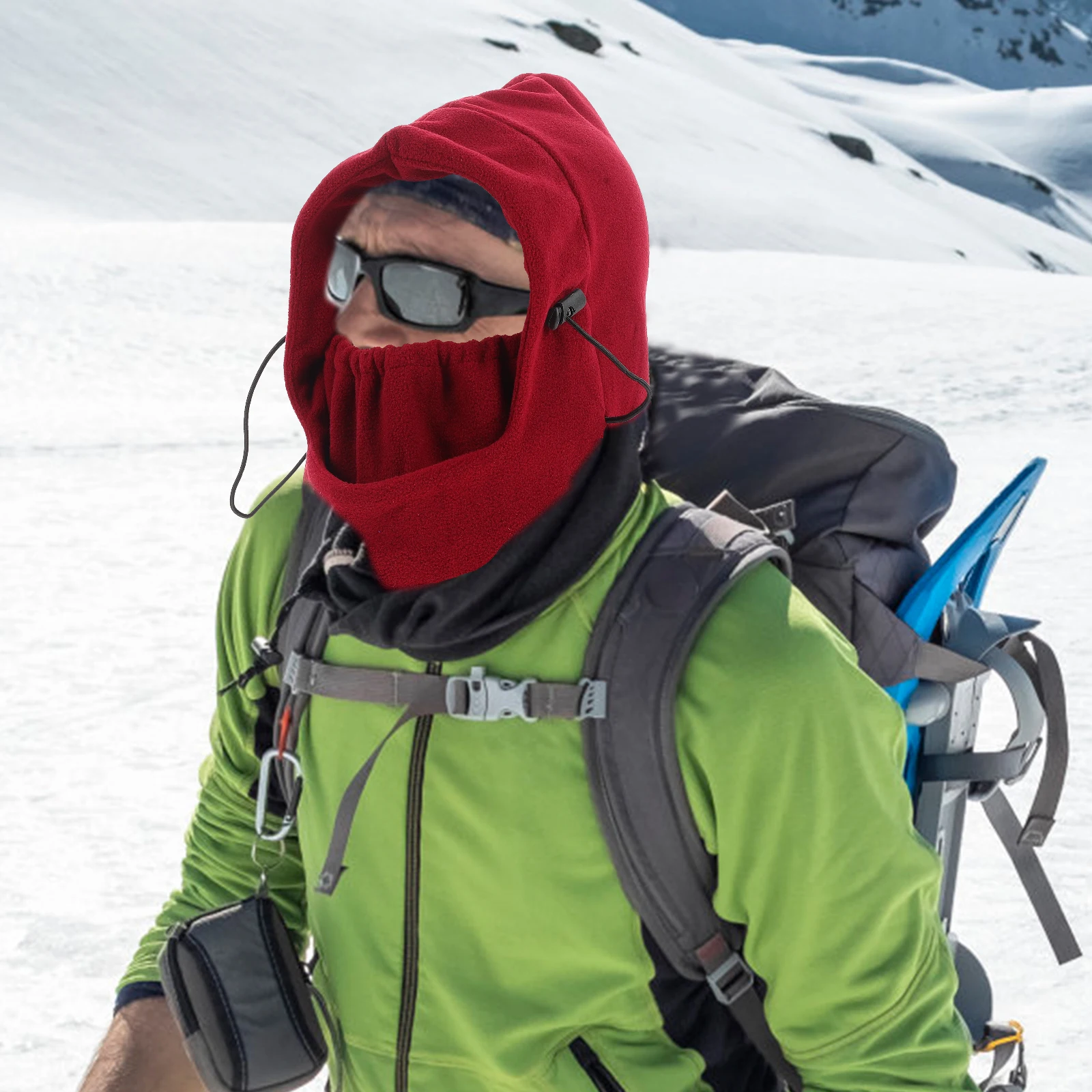 

Windproof Face Mask for Men Red Skiing Hat Warm Cold Protection Riding Masks Cover Head Neck Camping Hiking Outdoor Sports