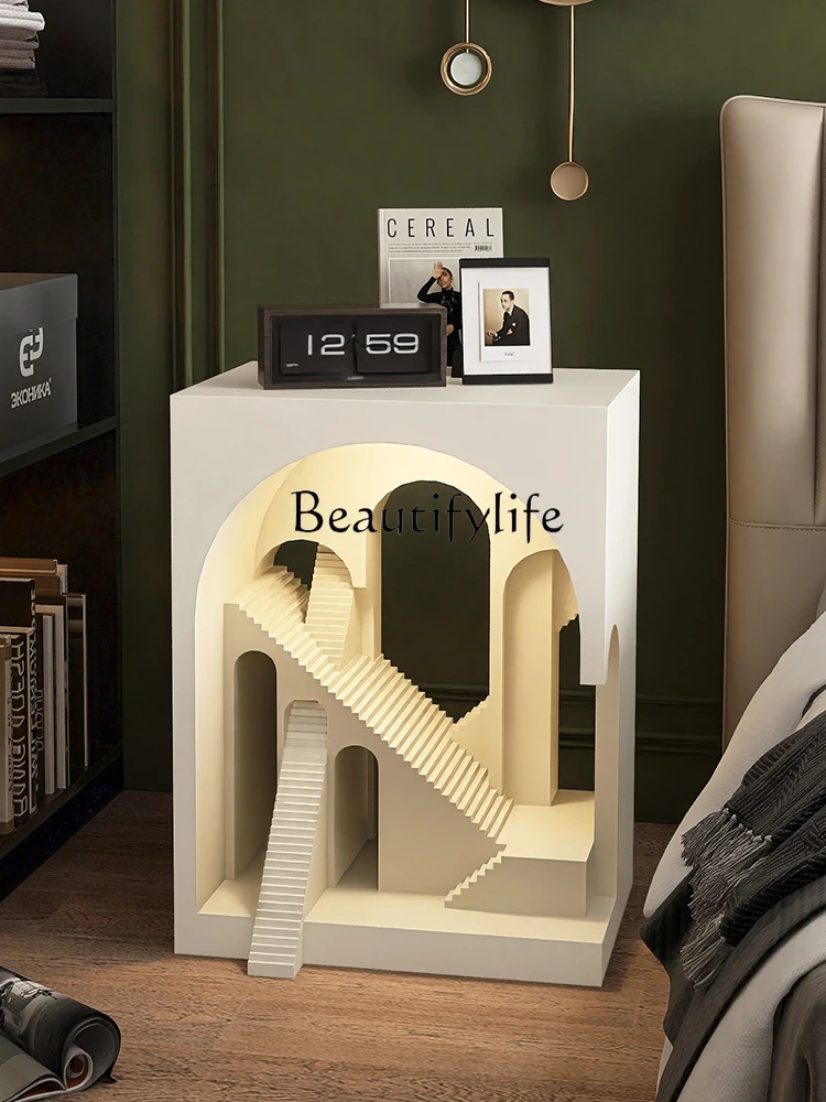 French Cream Style Bedside Table Simple Storage Storage Cabinet