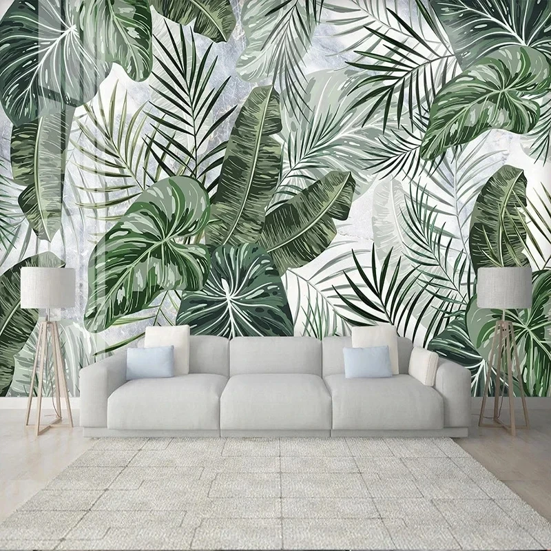 

Modern Style Tropical Plant Leaves Pattern Custom Photo Mural Home Decor Wallpaper For Living Room Bedroom Dinning Room 3D