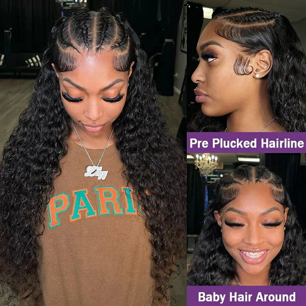 30 40 بوصة 13x4 الدانتيل الجبهة خصلات الشعر المستعار الإنسان البرازيلي موجة عميقة 13X6 360 كامل الدانتيل الباروكات الأمامية للنساء الرطب والمموج للبيع