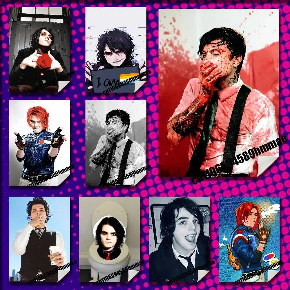 For G-Gerard W-Way M-MCR Poster Wall Murals Paper Home 21x30cm Self-adhesive Decoration Sticker Playbill Cover